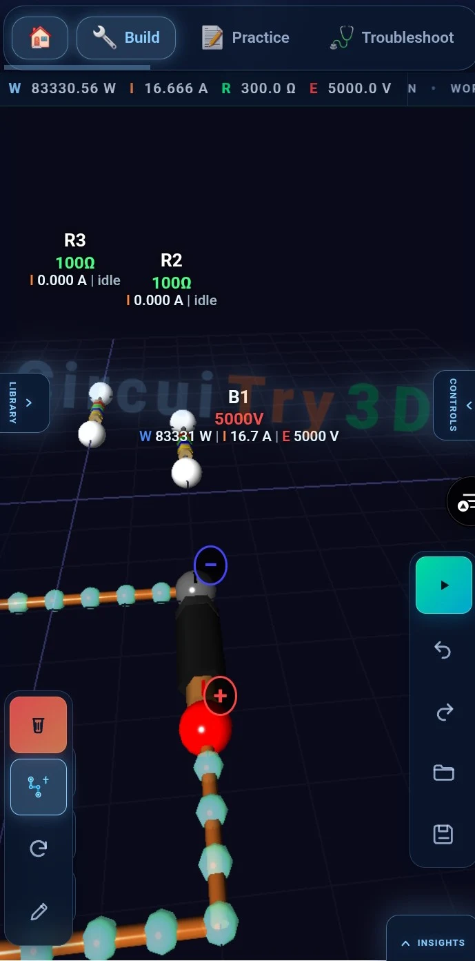 CircuiTry3D-Circuit Simulator screenshot